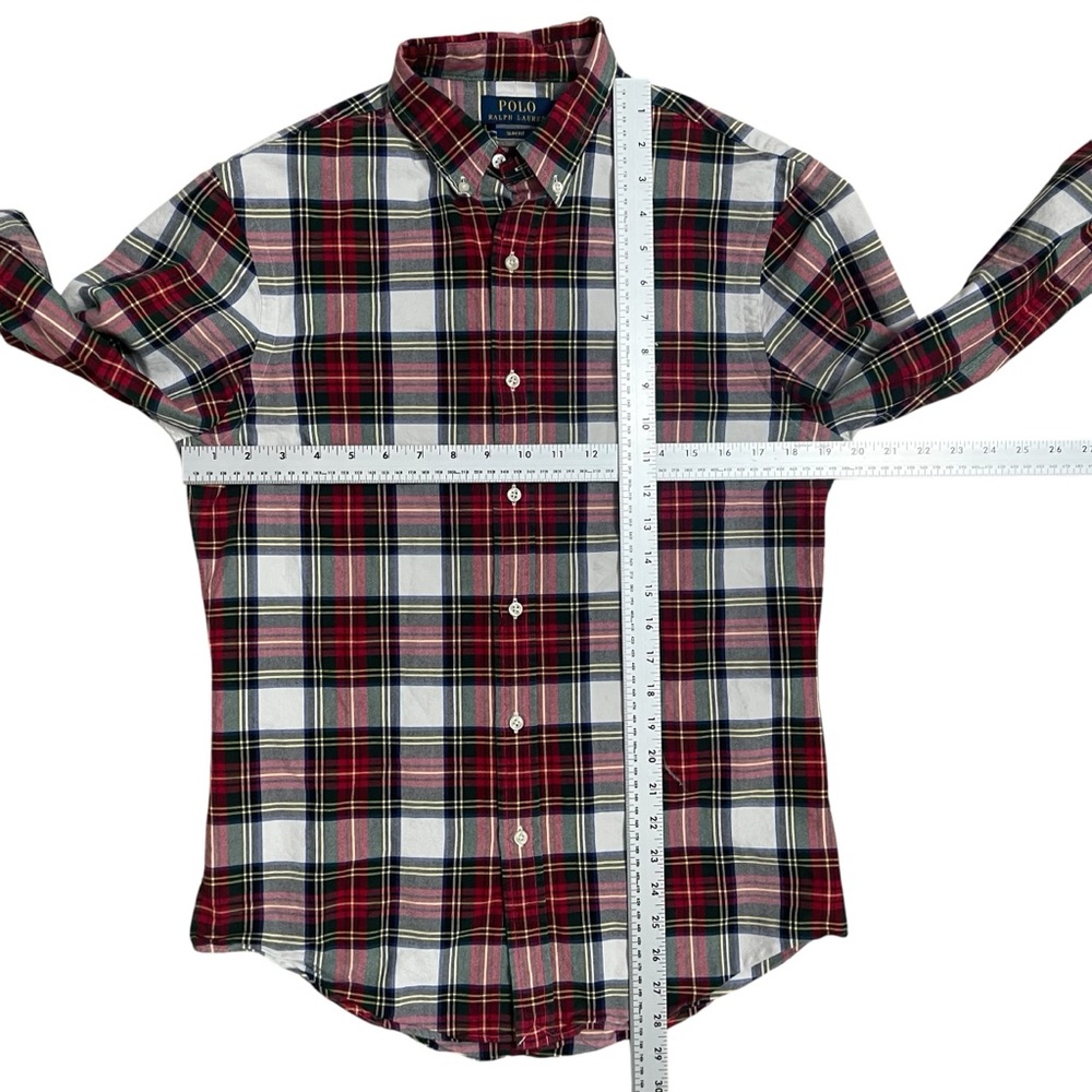 Polo by Ralph Lauren Men's Red Plaid Shirt Slim Fit - Picture 5 of 11